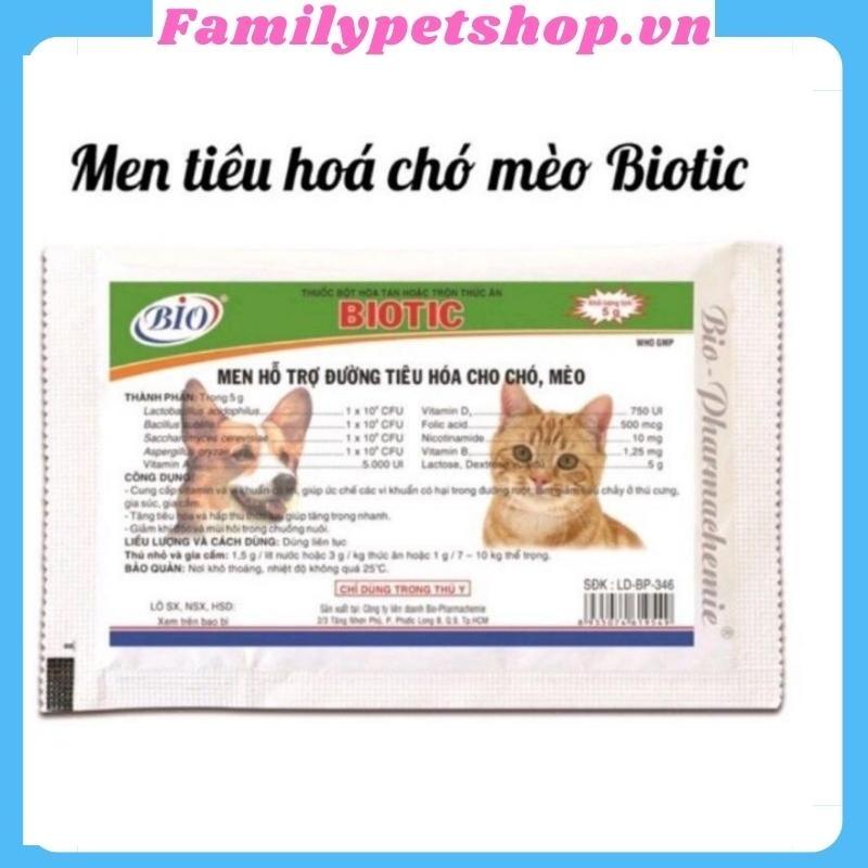 Men tiêu hóa cho chó mèo thú cưng Biotic-gói 5g-familypetshop.vn