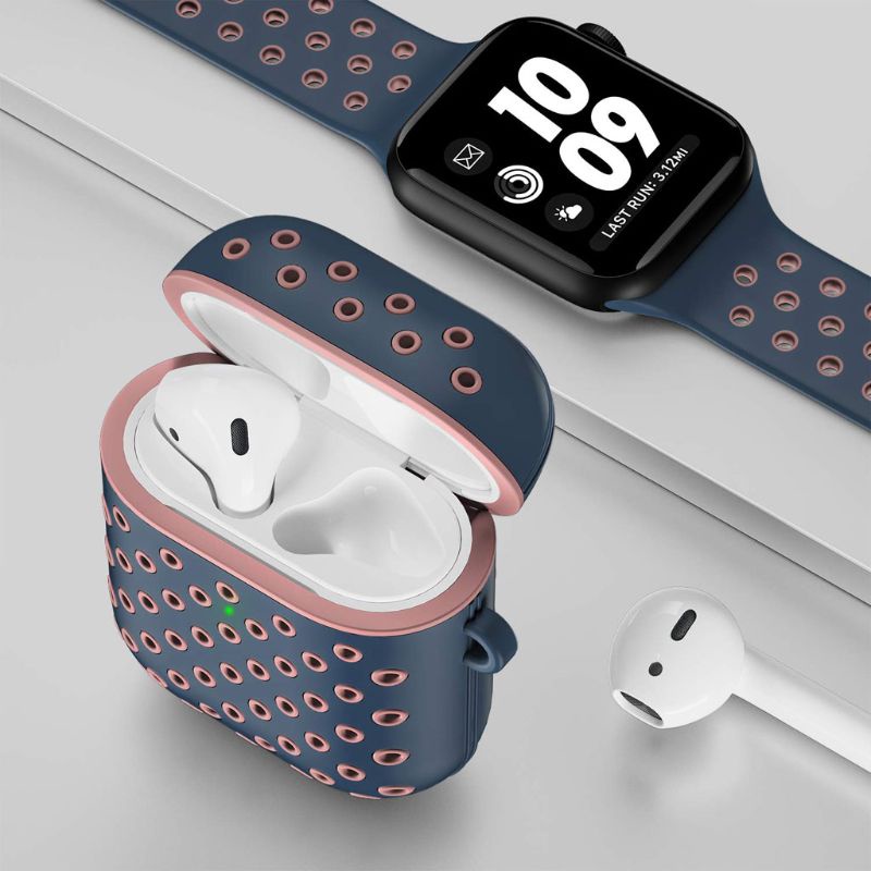 Vỏ Bảo Vệ Hộp Sạc Tai Nghe 1 / 2 Bằng Silicon Hai Màu Xinh Xắn Chất Lượng Cao 1 / 2