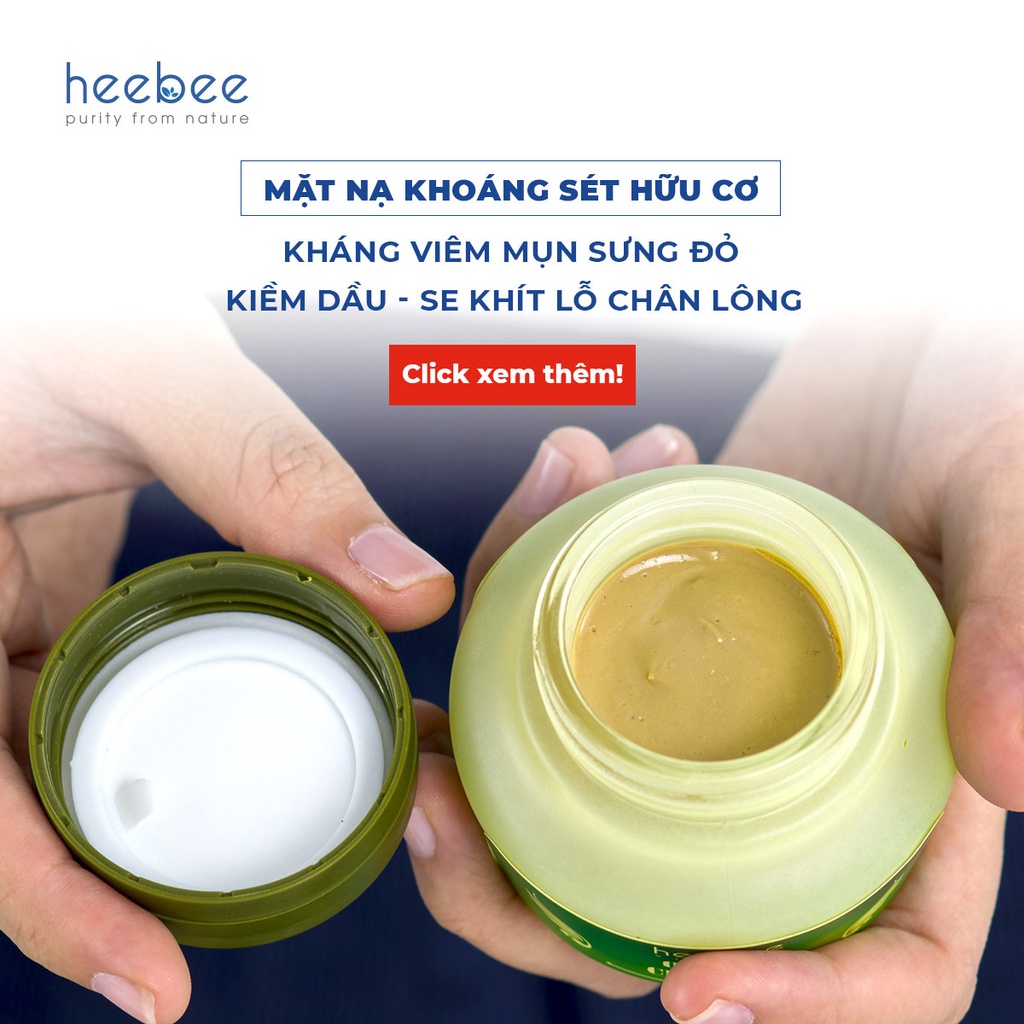 Mặt nạ Khoáng Sét Chăm Sóc Lỗ Chân Lông Heebee Organic Clay Mask 50gr