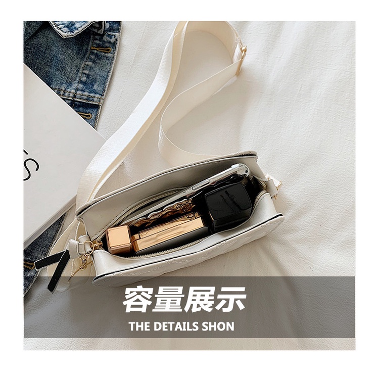 Túi Đeo JASMIN NOIR chéo dạng gập kẻ sọc caro đơn giản phong cách retro cho nữ