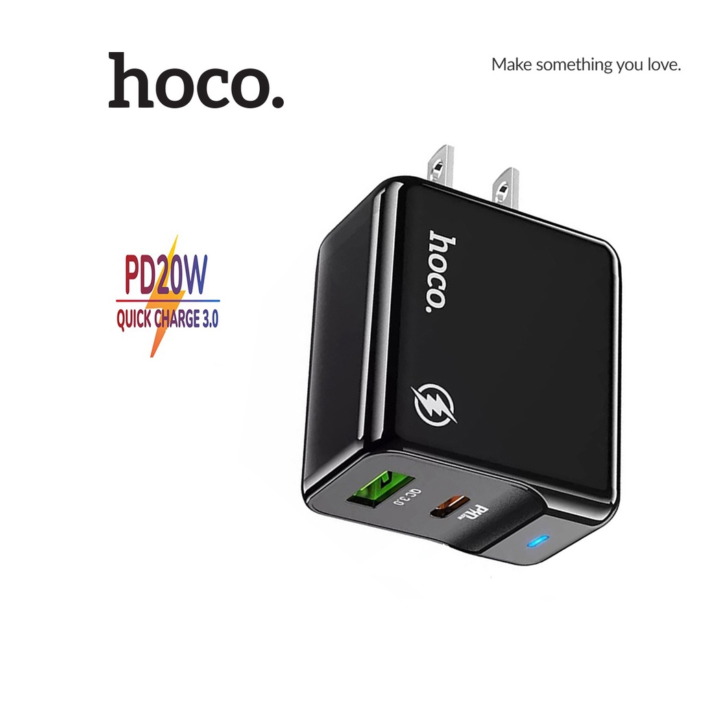 Củ sạc Hoco HK27 sạc nhanh PD20W , QC3.0 chân dẹt cổng USB và Type-C