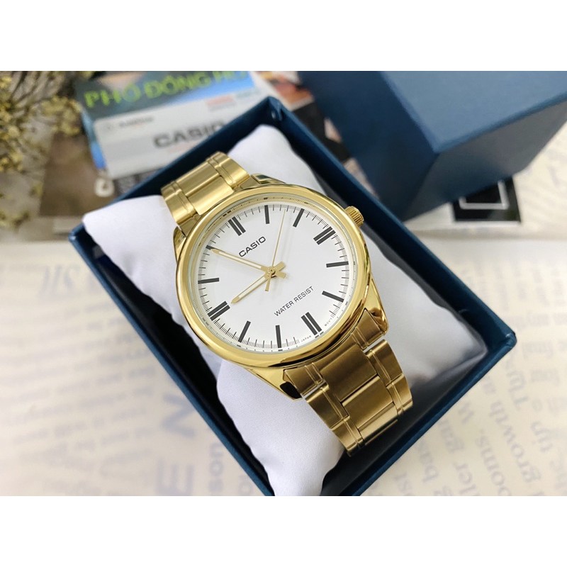 Đồng hồ nam dây kim loại Casio chính hãng Anh Khuê MTP-V005G-7AUDF