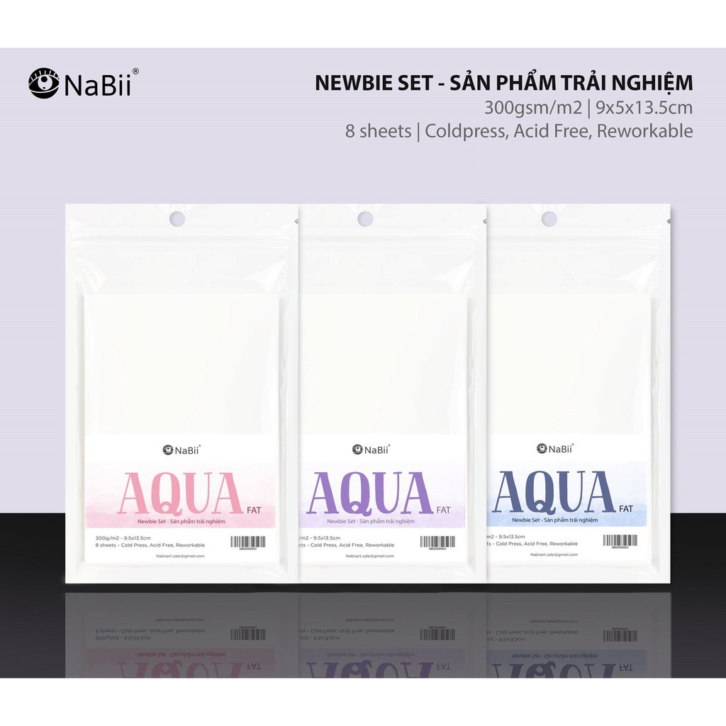 Giấy Vẽ Nabii Aqua Fat 300gsm Set 8 tờ