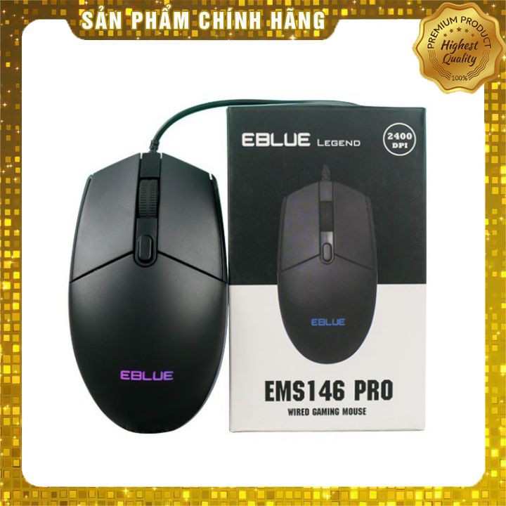 [HÀNG CHÍNH HÃNG] Chuột Gaming Eblue 146BK Pro USB Thiết kế đơn giản, vừa vặn trong lòng bàn tay