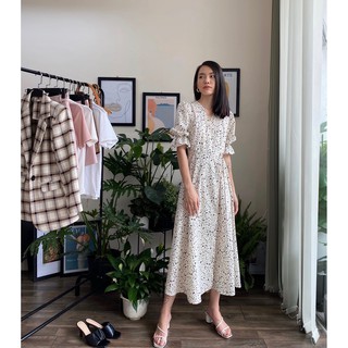Đầm đắp tà dài họa tiết EDINI