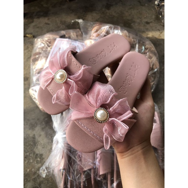 Dép lê trẻ em nơ công chúa cho bé gái