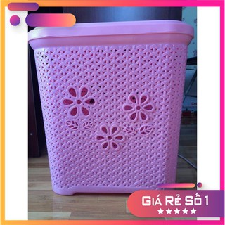 Giỏ đựng đồ có nắp hoa Việt Nhật - vật dụng sắp xếp đa năng-[LỚN]