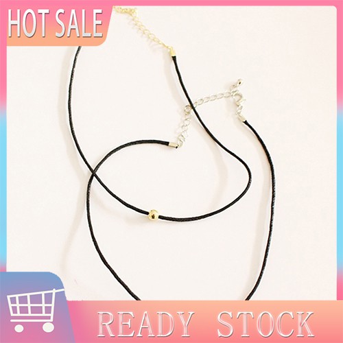 Vòng cổ choker giả da phối hạt thời trang