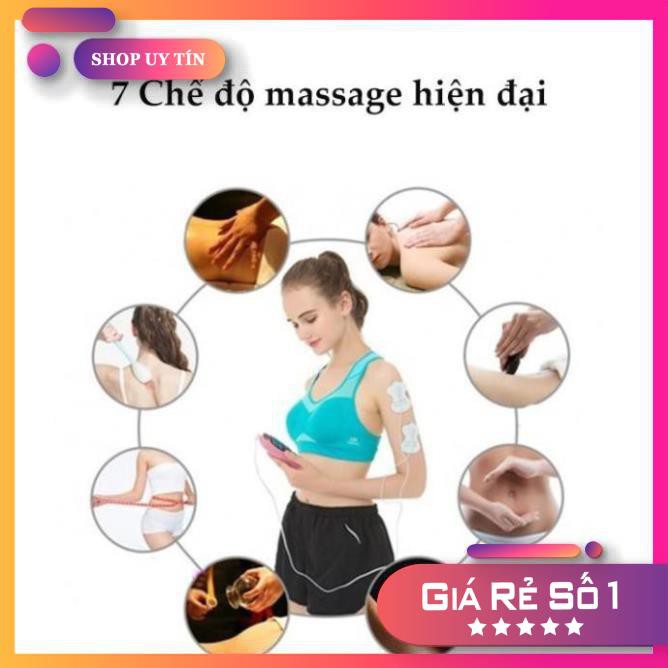 Máy massage xung điện pin sạc 8 miếng dán chính hãng giúp giảm đau nhức mỏi