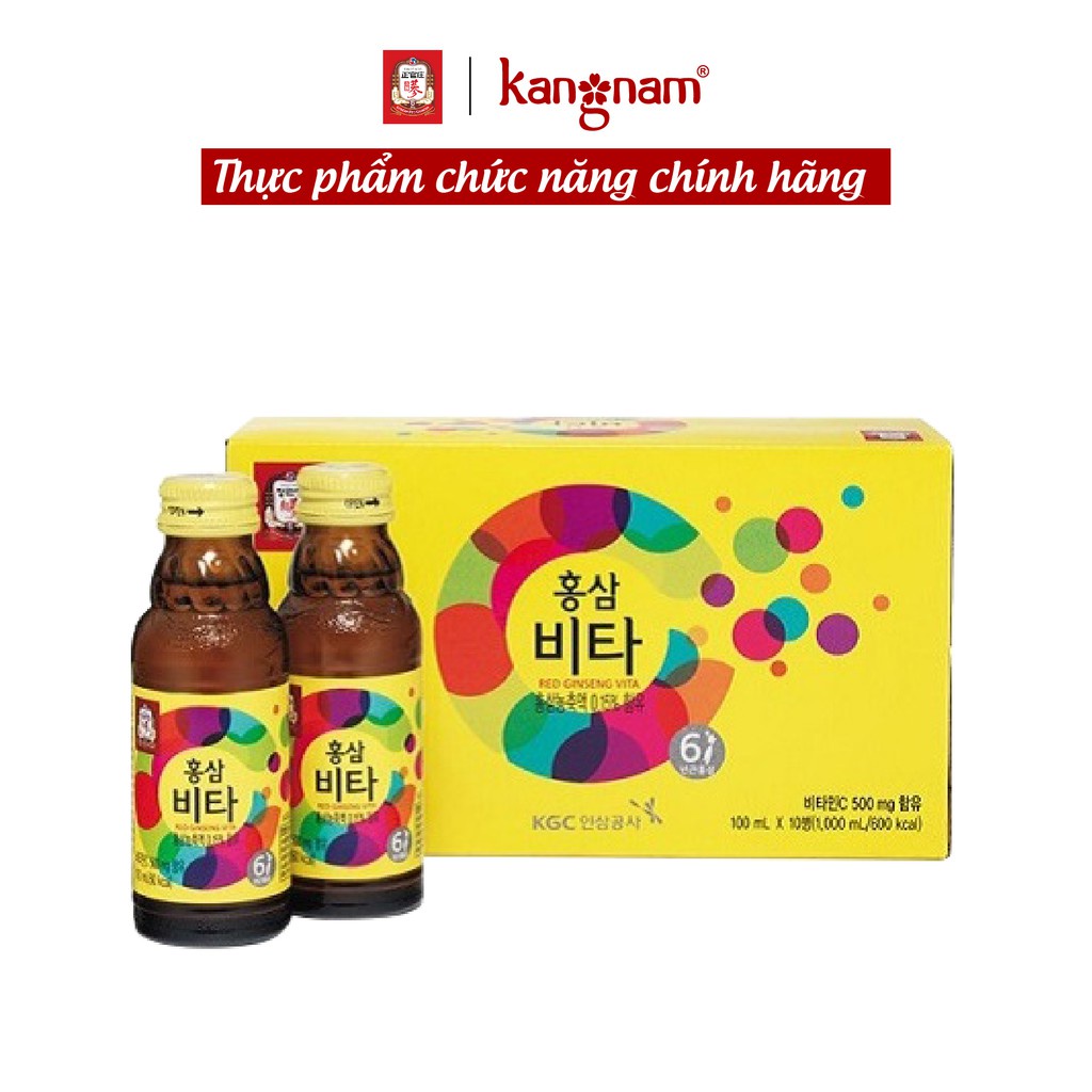 Nước uống tăng lực KGC Cheong Kwan Jang hồng sâm Vita 100ml - 10 chai