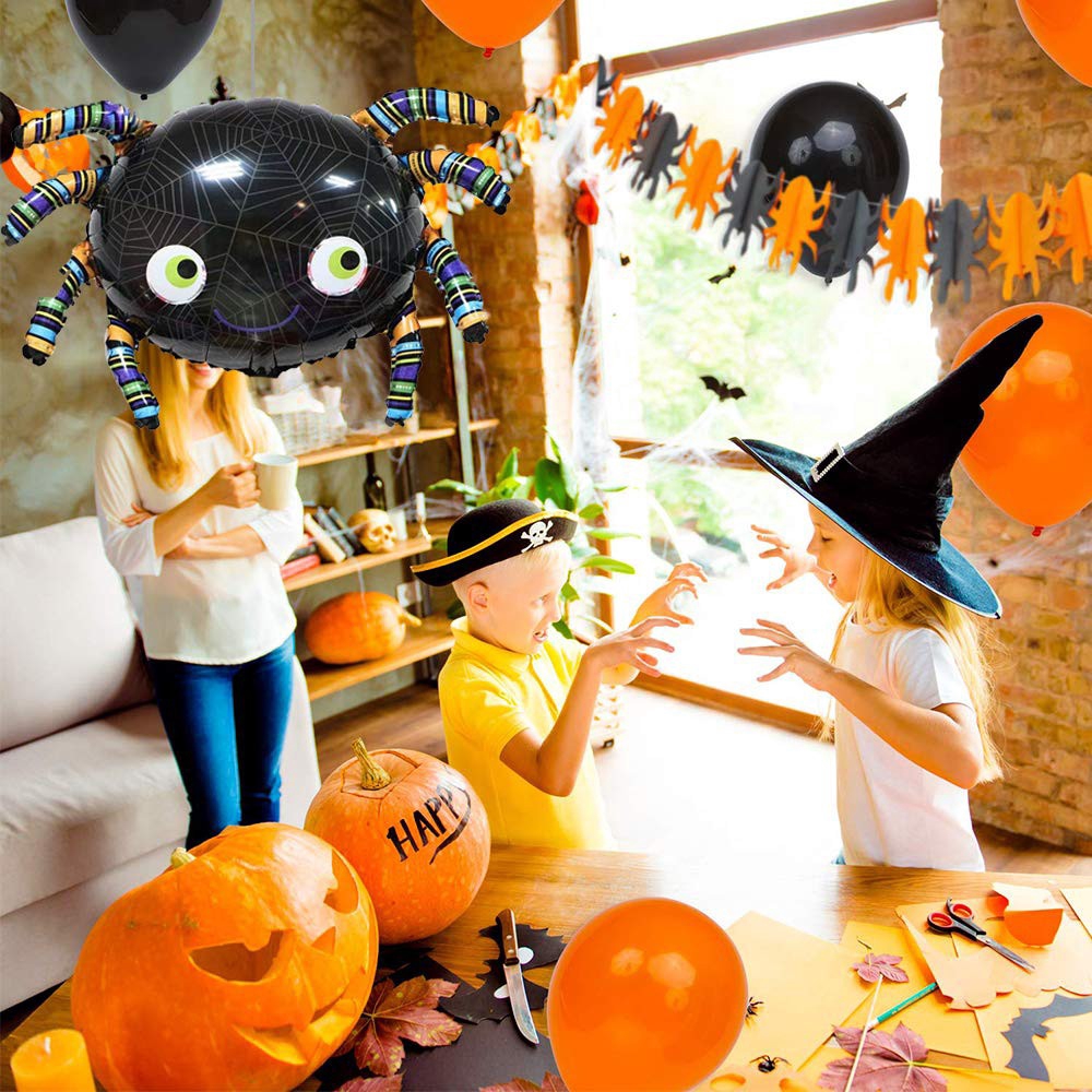 Halloween Balloons Trang trí bong bóng Halloween, Cooyeah Pumpkin Cat Ghost Witch Bat Aluminium Balloon Balloon Đặt bóng bay cho thánh