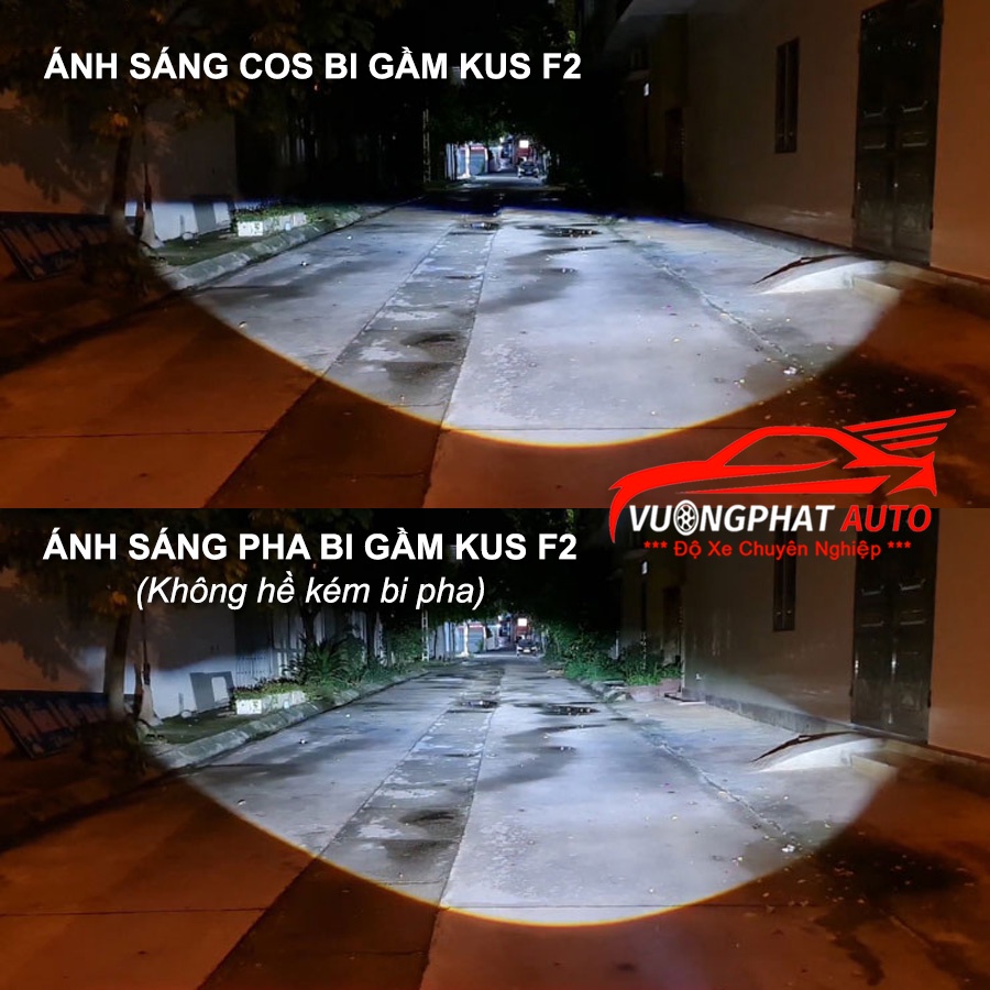 Bi Gầm Ô Tô Kus F2 Pha Cos Laze Siêu Bám Đường, Bi Led Ô Tô Trợ Sáng Phá Sương - Vượng Phát Auto