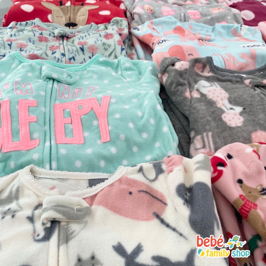 [SIZE 3T] Bộ body liền thân cho bé trai, bé gái nỉ/ Body liền tất, body dài không tất cho bé/ Sleepsuit xuất dư- SLT/SLG