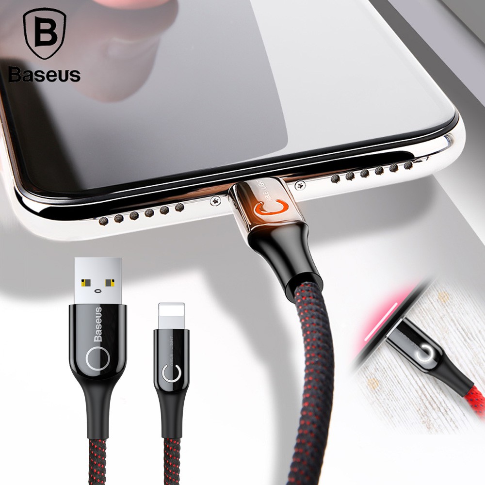 Dây sạc iphone tự ngắt baseus dài 2m 1m - cáp sạc lightning nhanh bọc dù cao cấp - vienthonghn