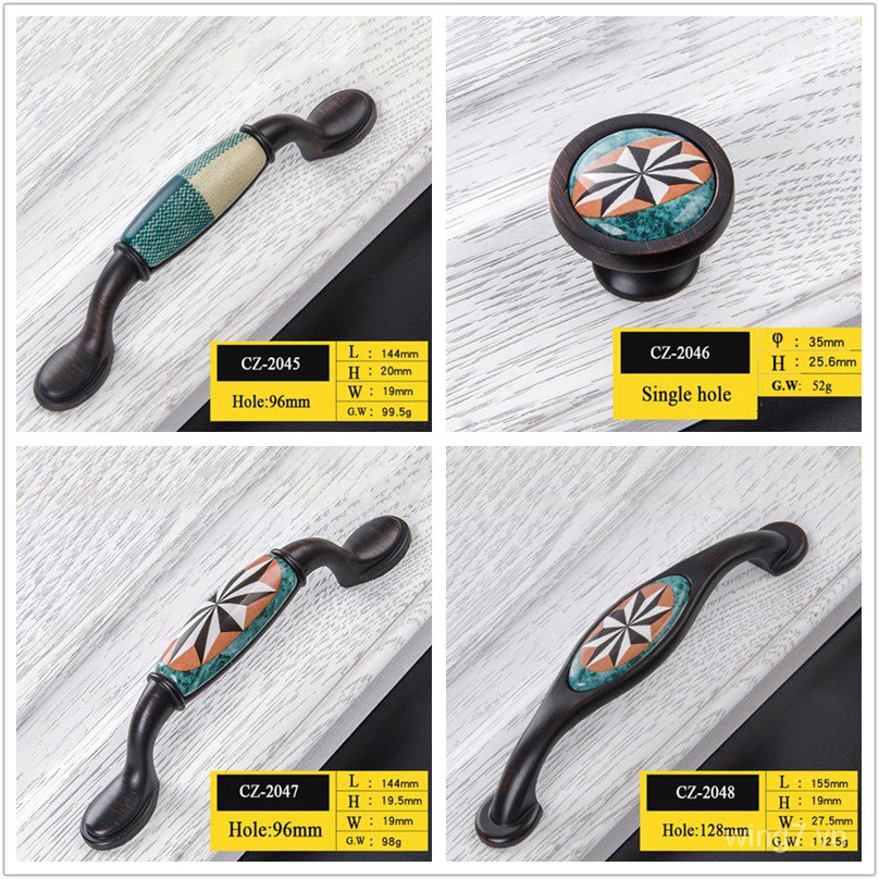 Tay Nắm Cửa Bằng Gốm Phong Cách Châu Âu