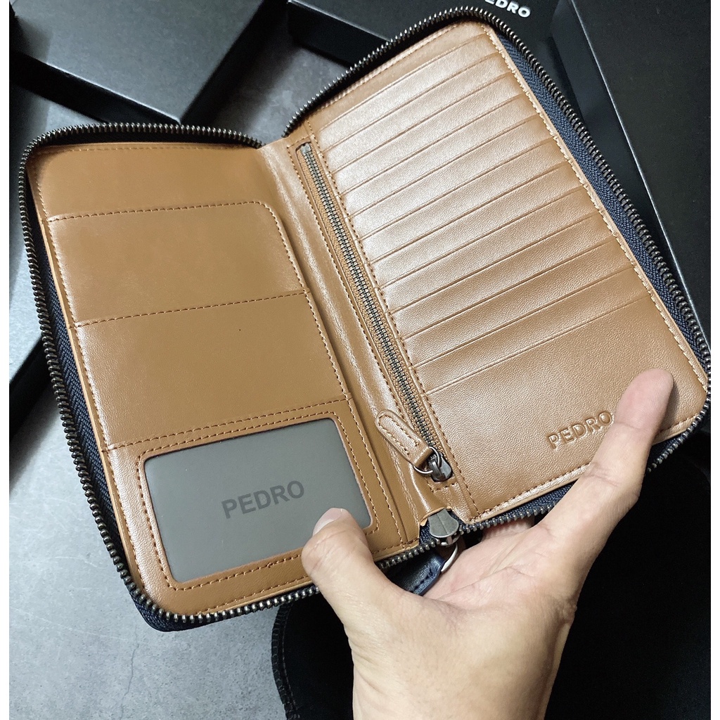 Ví dài nam caro sọc đứng - V368