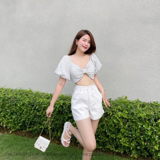 ZAREEN | QUẦN SHORT KAKI XĂN LAI ZAREEN SHO32 TRẮNG