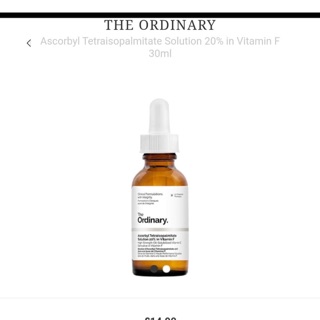 ▪️⭐️THE ORDINARY⭐️▪️ SERUM/TINH CHẤT SÁNG DA THE ORDINARY ASCORBYL TETRAISOPMITATE SOLUTION 20% IN VITAMIN F 30ml