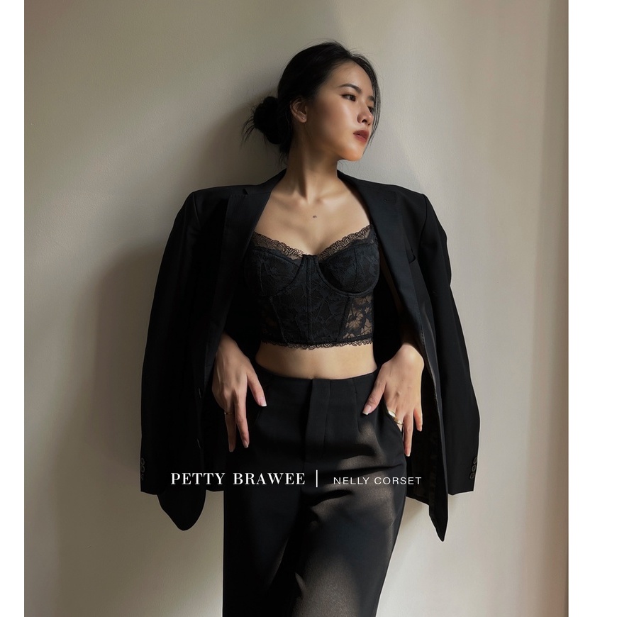 Áo Corset Petty Ren Đen - Nelly Corset