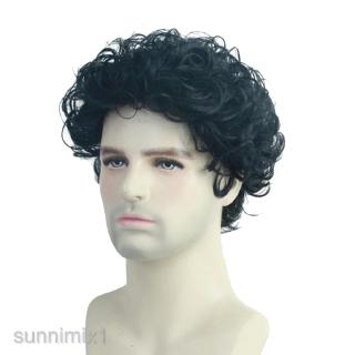 [Sunnimix1] Thời Trang Nam Ngắn Xoăn Đen Tổng Hợp Full 10 "