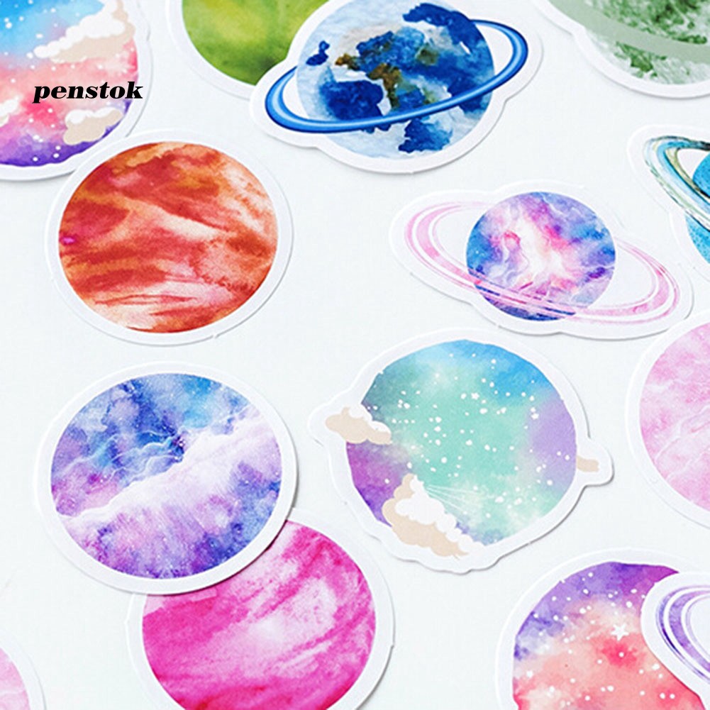 【PENT】45Pcs Cartoon Planet Universe Space Sticker DIY Luggage Handbook Scrapbook Decor