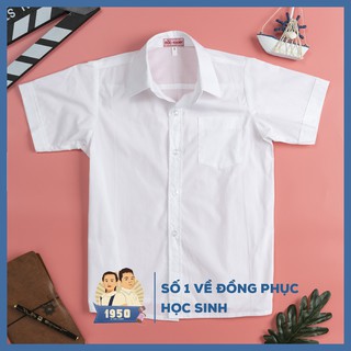 Sơ mi trắng đồng phục học sinh tiểu học chất liệu Cotton 100%, 1950 by Đức Hạnh