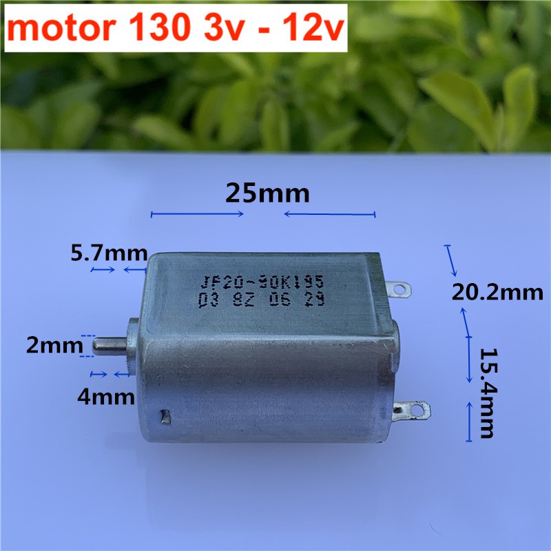 2 motor mini DC 130 3V - 12V trục ngắn chất lượng cao tốc độ 3700 - 14800 RPM - LK0344