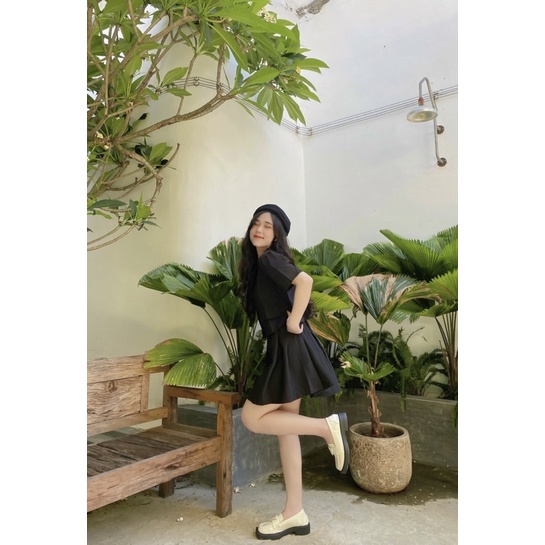 SET VEST - SET ĐẦM HAI DÂY + VEST CROPTOP - CÔNG SỞ - MÈO IN DA HOUSE