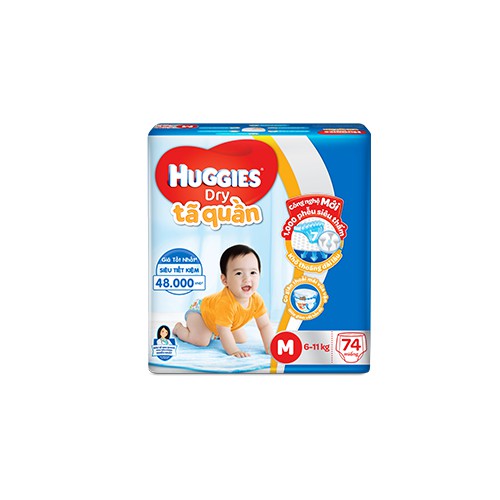 [ĐỦ SIZE] Tã Quần Huggie Cực Đại M74, L68, XL62, XXL56