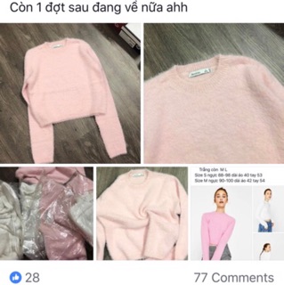 <CÓ SẴN> Croptop len lông thỏ