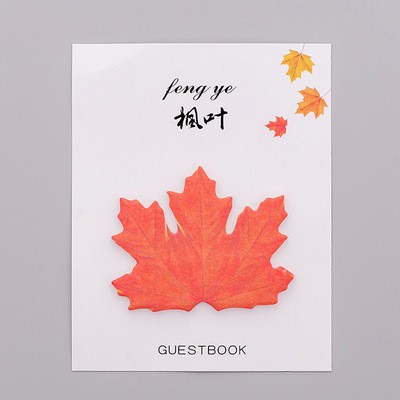 Giấy note hình lá cây mùa thu GUESTBOOK phong cách màu nước Watercolor 4 mẫu tùy chọn BMBooks