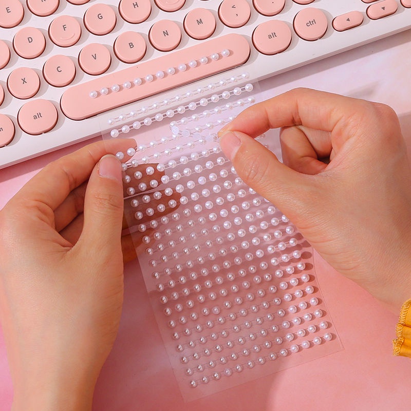 Miếng dán trang trí điện thoại đính đá ngọc trai ba chiều sáng tạo ackkw19.my11.10 | BigBuy360 - bigbuy360.vn