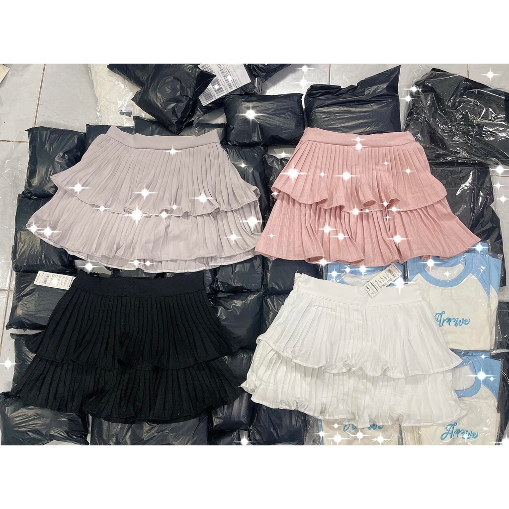CHÂN VÁY DẬP NHỎ HAI TẦNG XOÈ XINH LẮM V5