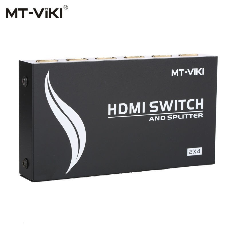 Bộ chia HDMI 2 ra 4 màn hình MT-Viki MT-HD2-4, Bộ chia HDMI 2 vào 4 ra có điều khiển MT-Viki MT-HD2-4 chính hãng