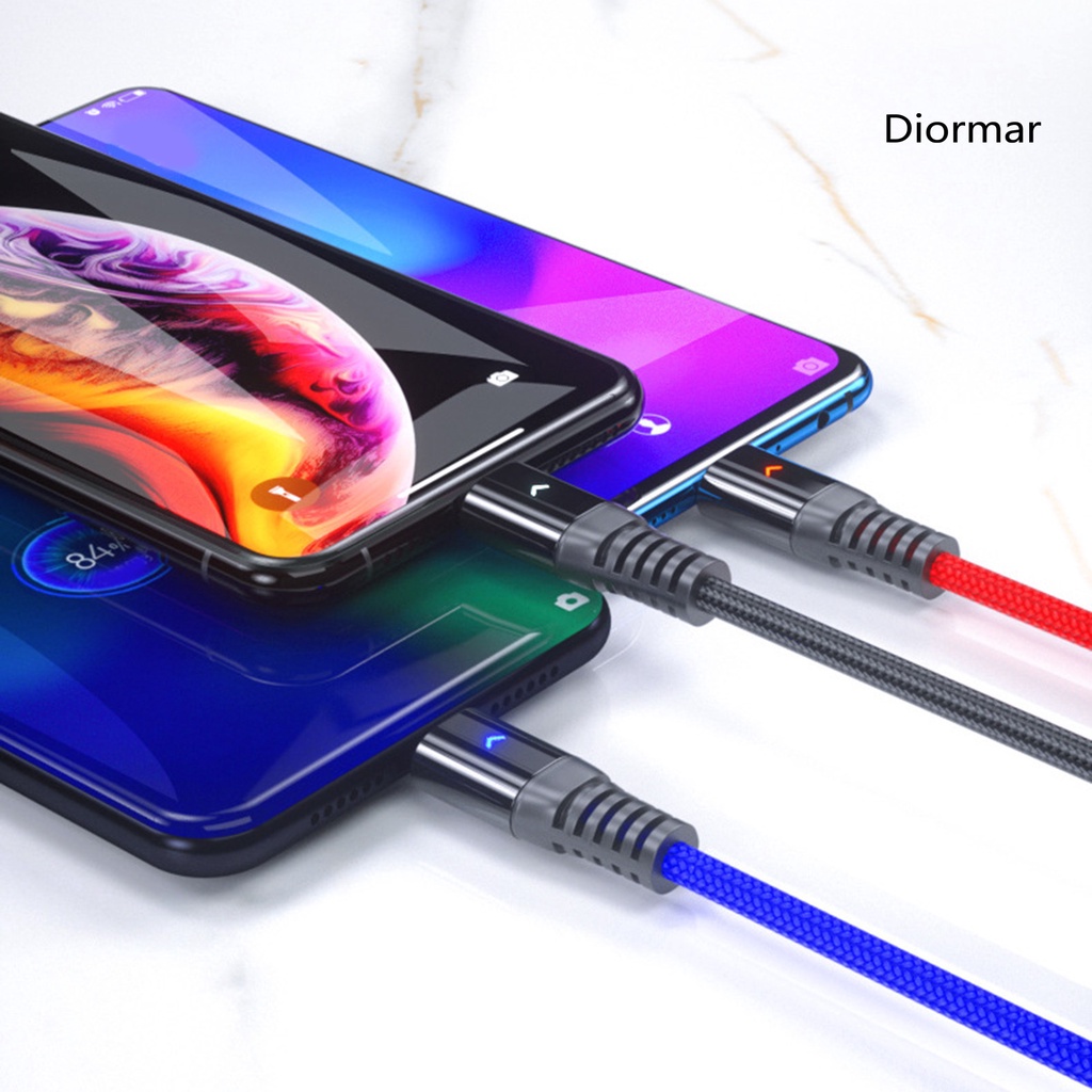 Dây cáp sạc nhanh 3 trong 1 8-pin Type-C có đèn báo hiệu tiện lợi cho văn phòng