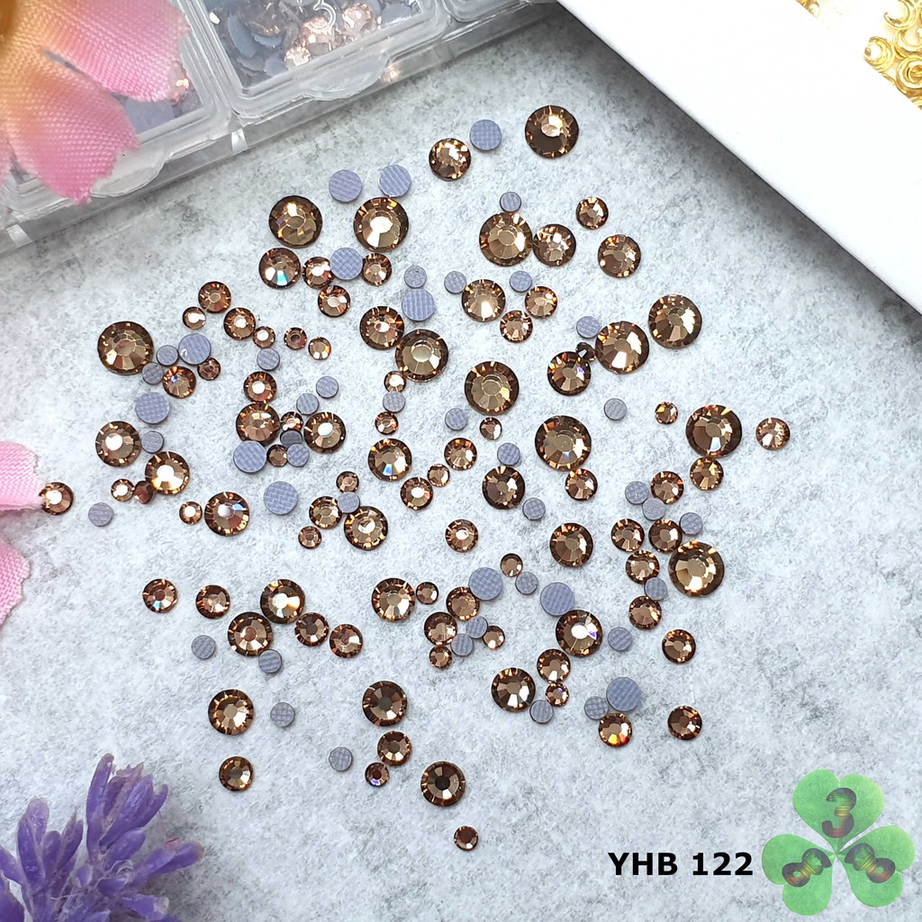 YHB 122. Đá YHB đính trang trí móng siêu lấp lánh " Màu Smoked Topaz". Hàng chuẩn loại A.