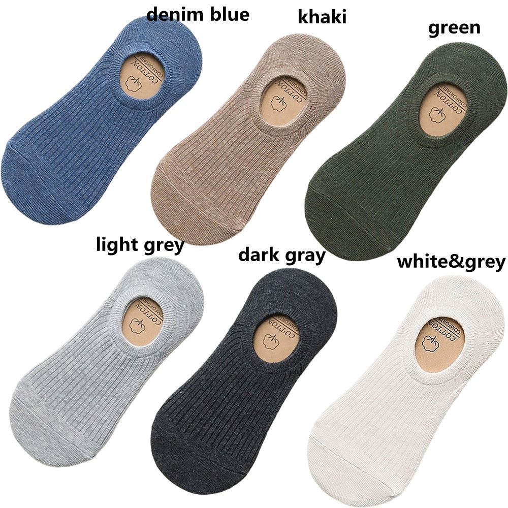 Đôi tất thể thao vải cotton cổ thuyền màu trơn thông thoáng phong cách hè nam tính