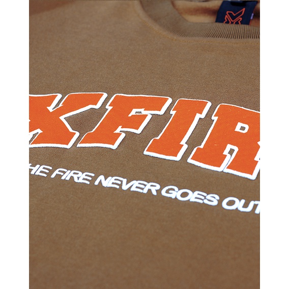 Áo Sweater Nỉ Nam Nữ Tay Phồng Màu Nâu Nỉ Cotton In Lụa Nổi Cao - Local Brand By XFIRE SWEABOXYNICOBR322