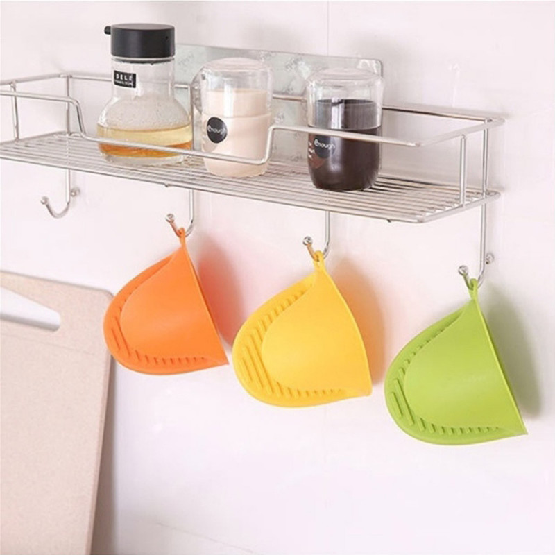[Random Color ] 1Pcs Heat Resistant Anti Boiling Non-slip Silicone Kitchen Gloves/ Kitchen Pot Bowl Clip