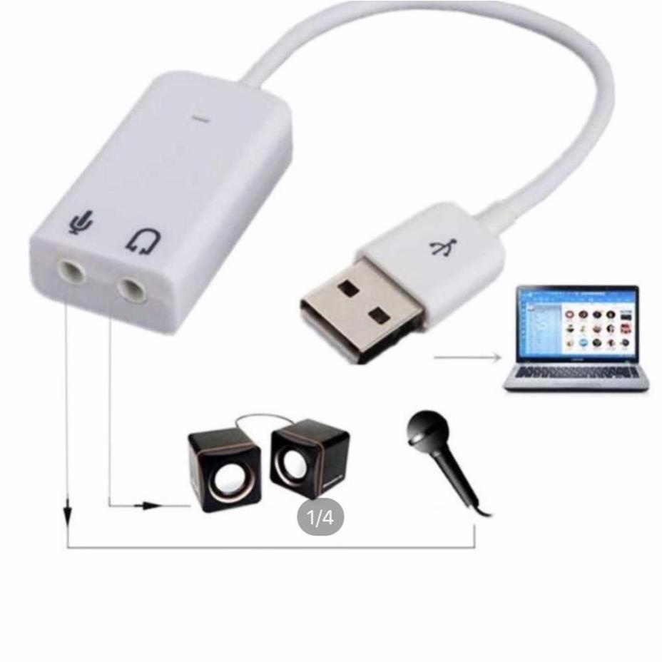 [Mã ELHACE giảm 4% đơn 300K] Dây Chuyển Usb Sang Âm Thanh Có Dây - CáP ChuyểN ĐổI Usb Ra Âm Thanh Cổng 3.5