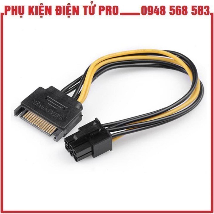 Cáp Nguồn Sata Sang 6 Pin Cho Card Đồ Họa, Vga, Màn Hình