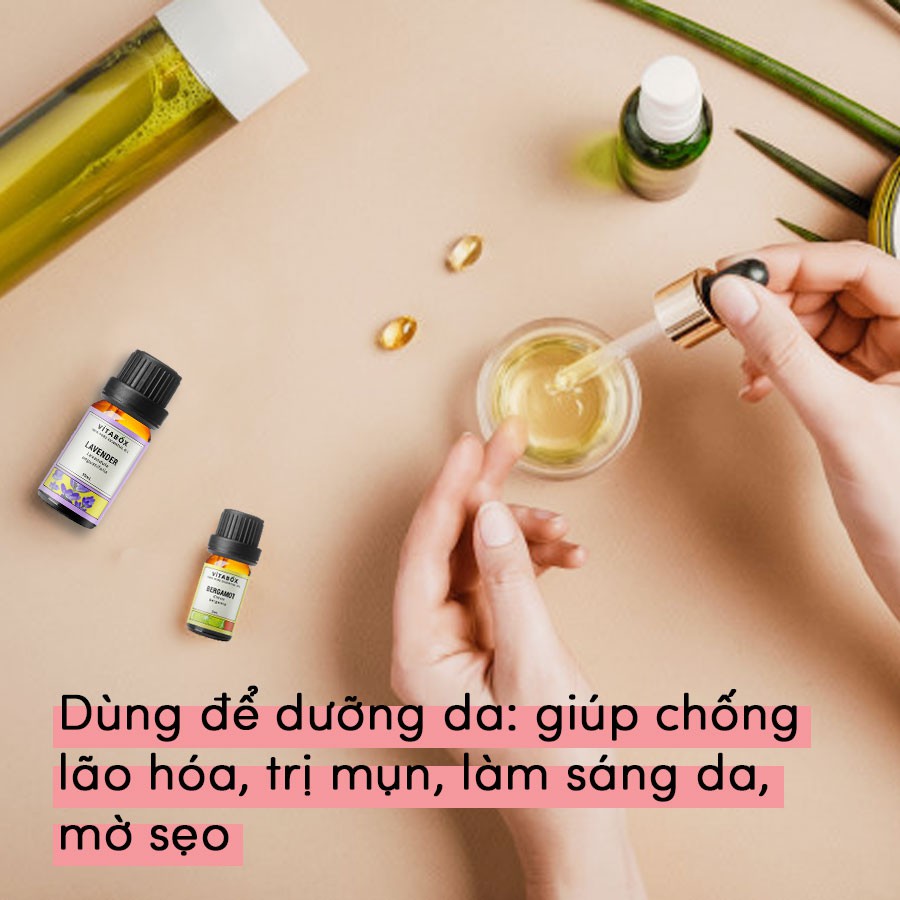 Tinh dầu thiên nhiên VITABOX cao cấp 100% nguyên chất dùng để xông phòng, dưỡng da – pure natural essential oil