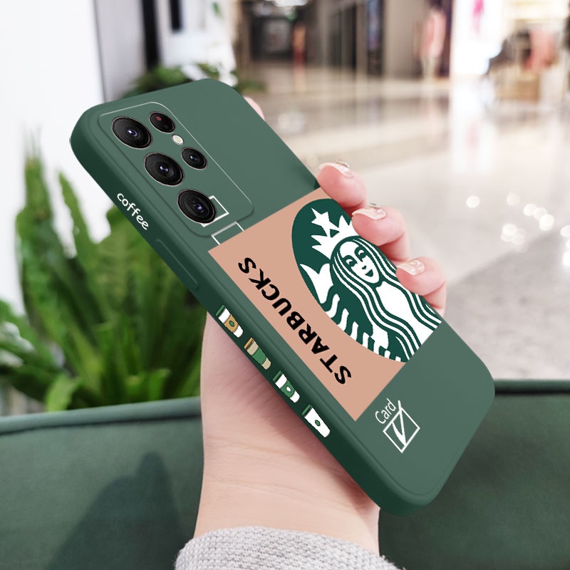 Bao Da Điện Thoại Màu Cà Phê Sáng Tạo Cho samsung galaxy s23 s22 fe ultra plus Ốp