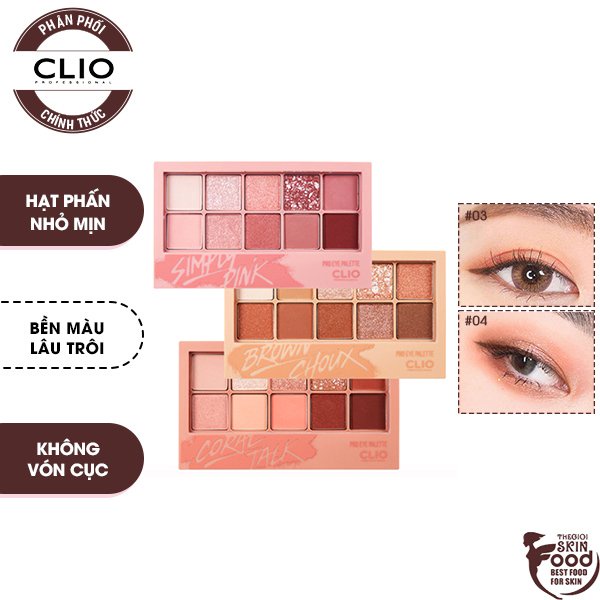 Bảng Phấn Mắt Hàn Quốc Siêu Lì, Lâu Trôi 10 Màu Clio Pro Eye Palette