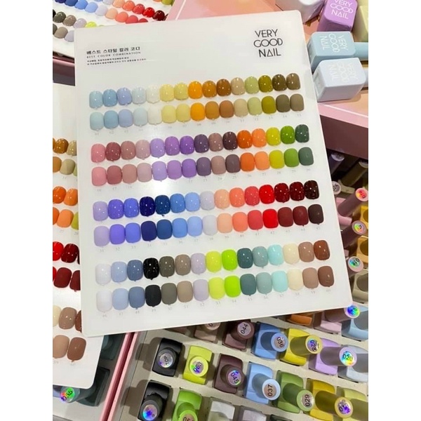 Sét sơn gel very good nail 60 màu ,sơn móng tay , sơn hàn quốc full box hãng tặng base và top +bảng màu