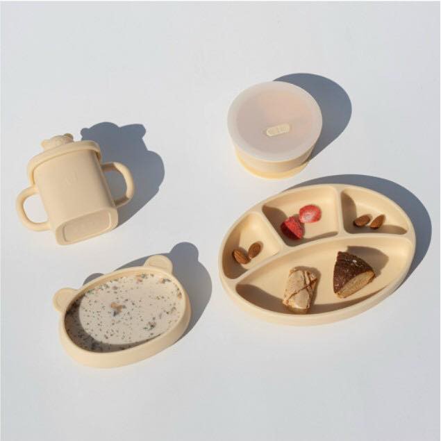 Khay Ăn Dặm Cho Bé Silicone Food Tray Bluemama Cao Cấp Chính Hãng Hàn Quốc - Khay Ăn Dặm Có Chia Ngăn Cho Bé