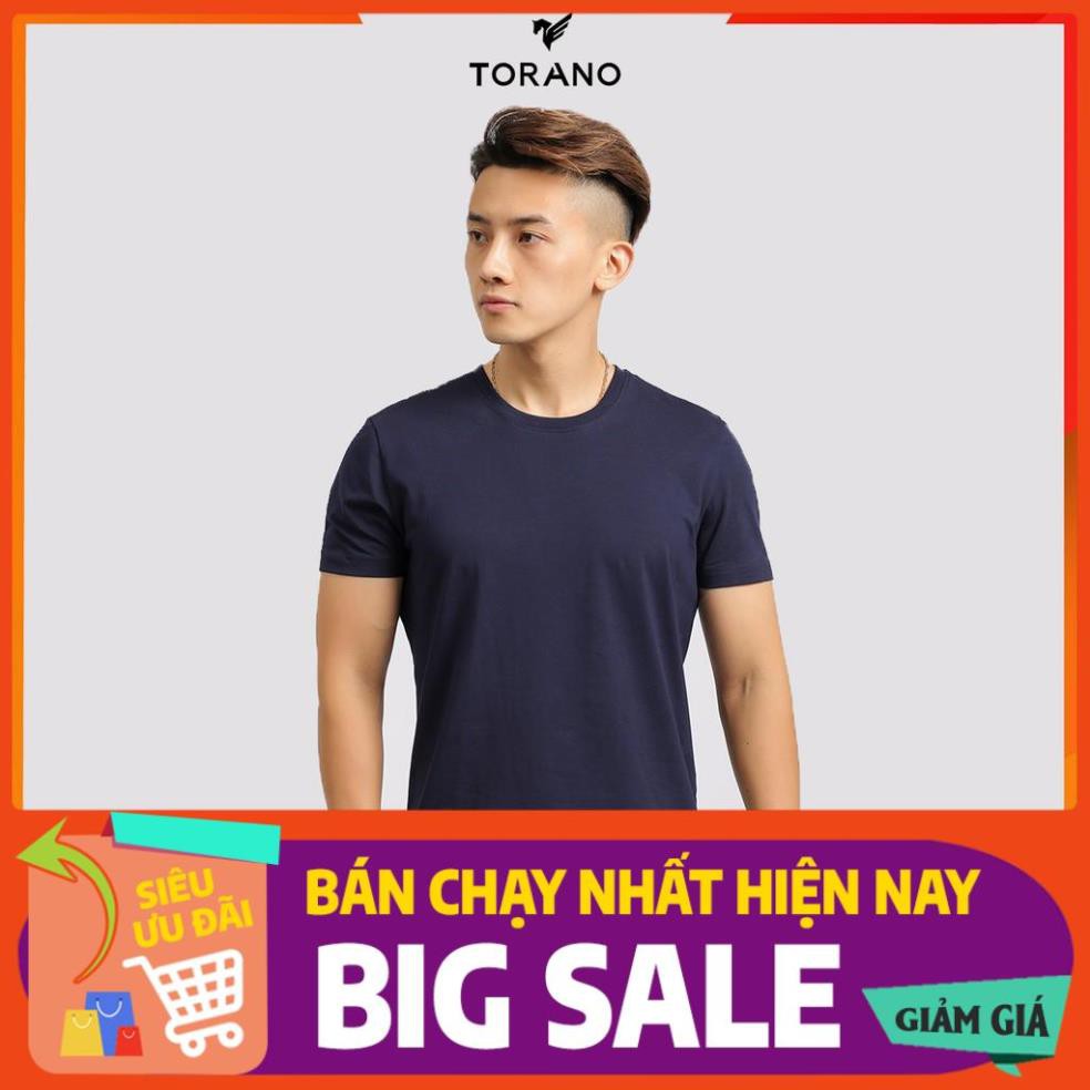 Áo thun nam trơn cổ tròn, áo ngắn tay không cổ TS306 TORANO, vải cotton mềm, co giãn, dầy dặn 💯
