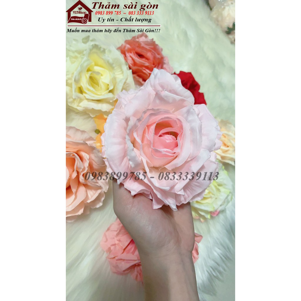 Đầu bông hoa hồng đại size khủng 14cm - hoa giả