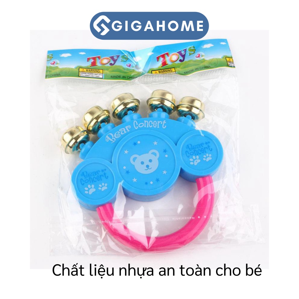 Đồ Chơi Xúc Xắc Lục Lạc Cầm Tay Vui Nhộn Cho Bé GIGAHOME Hình Gấu 5 Chuông 6186