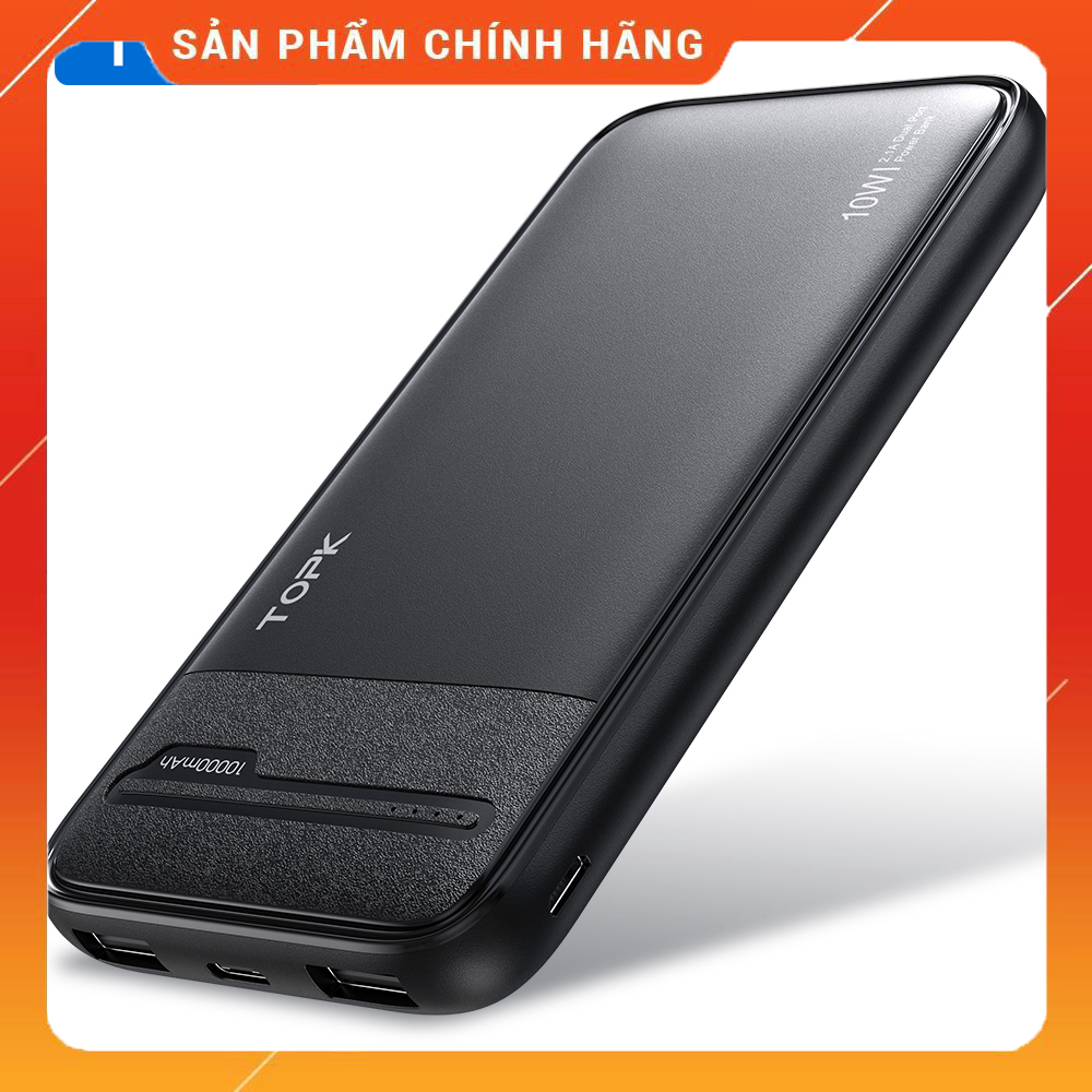 Pin Sạc Dự Phòng TOPK I1016 Có Màn Hình LED Hai Cổng USB 10000mah